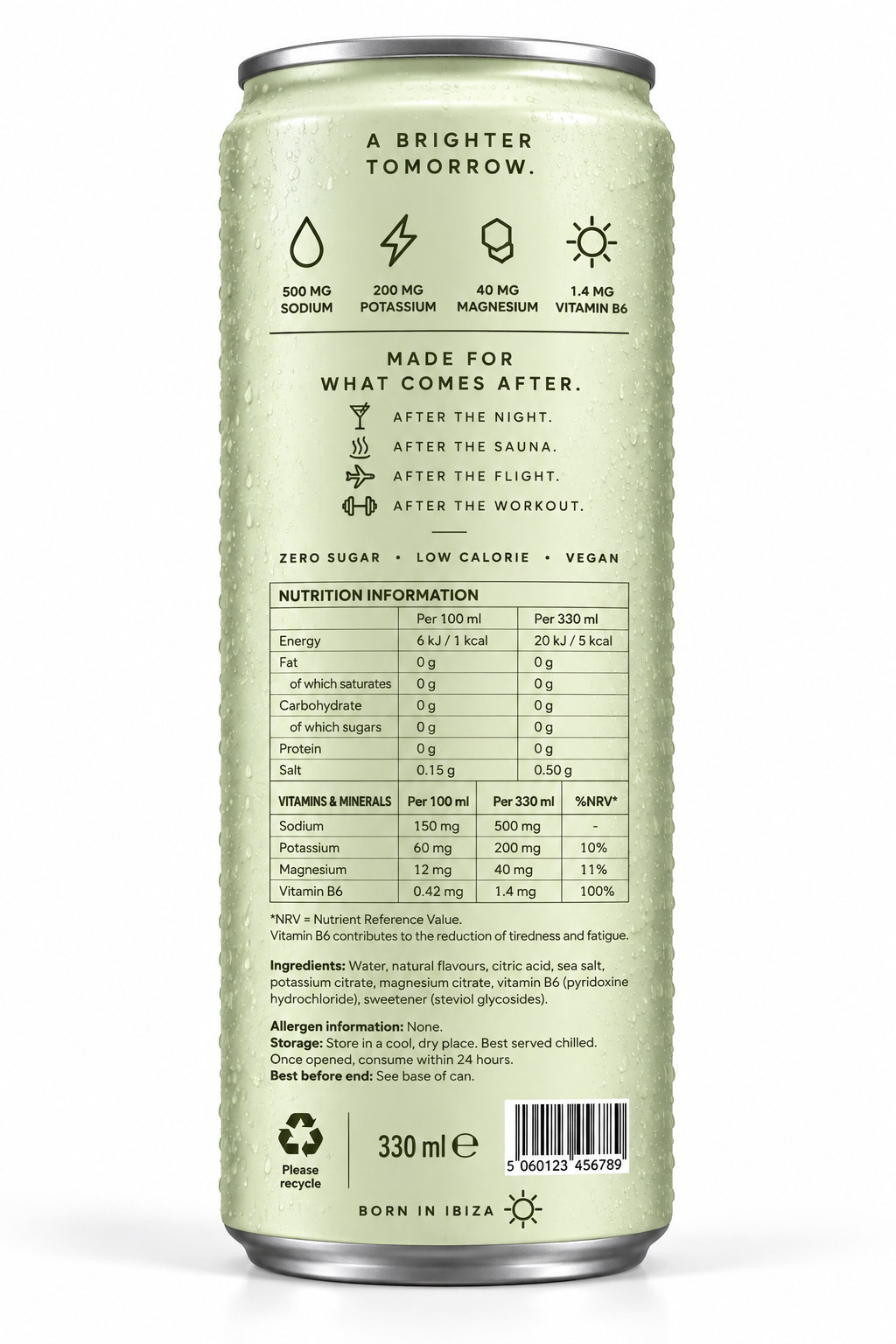 Cucumber Lime can back label