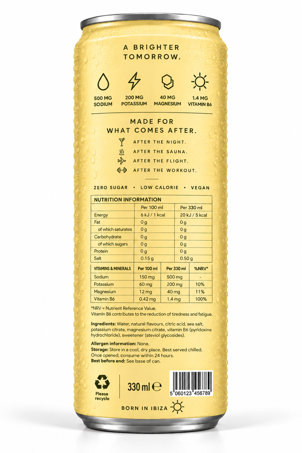 Mango Yuzu can back label
